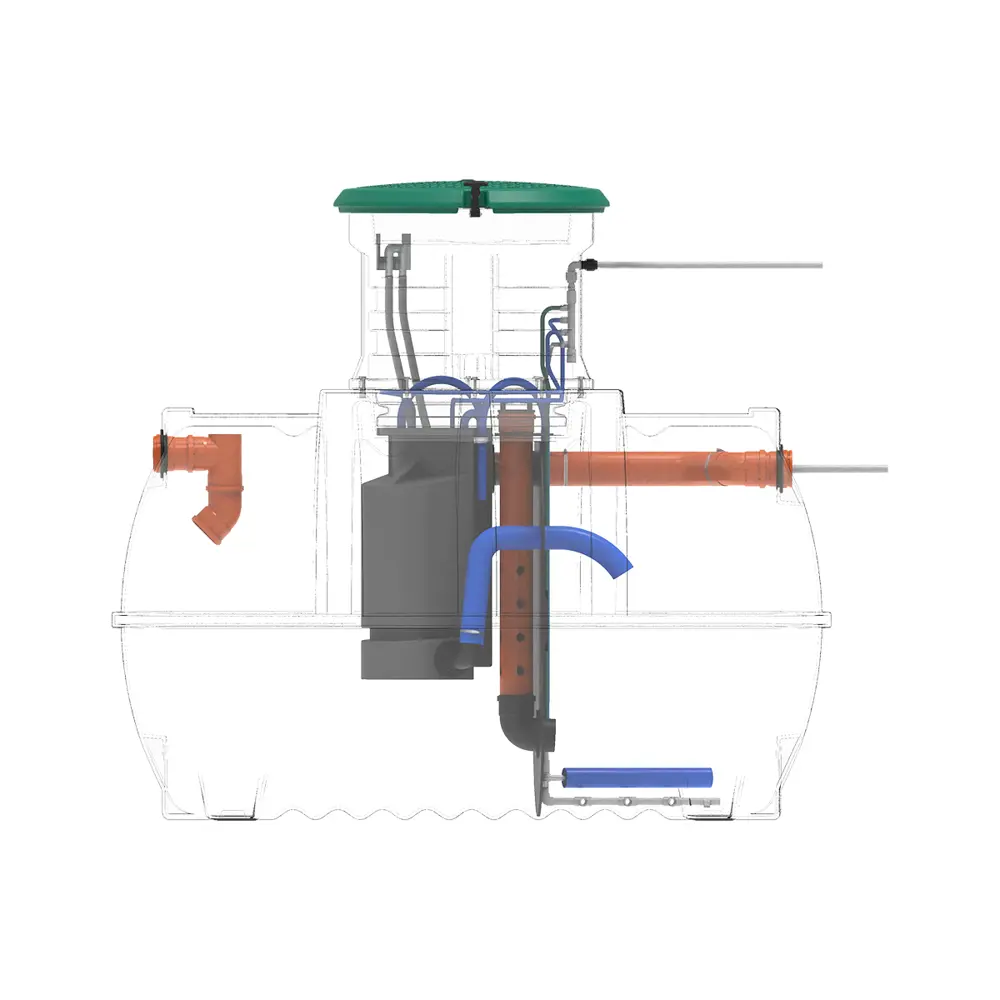 Станция биологической очистки четрыхкамерная Rostok Ground 6 Pro 2800 литров 1200 л/сутки STLM-2211821 - Вид №6