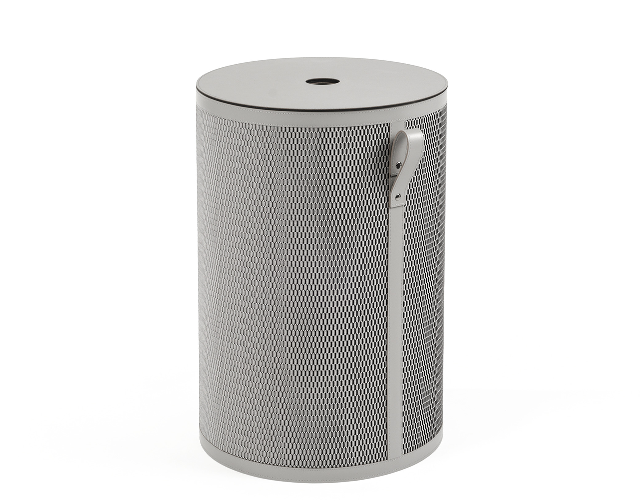 Высокая круглая корзина Nadia - Ø 40XH60 см / регенерированная кожа_brownie