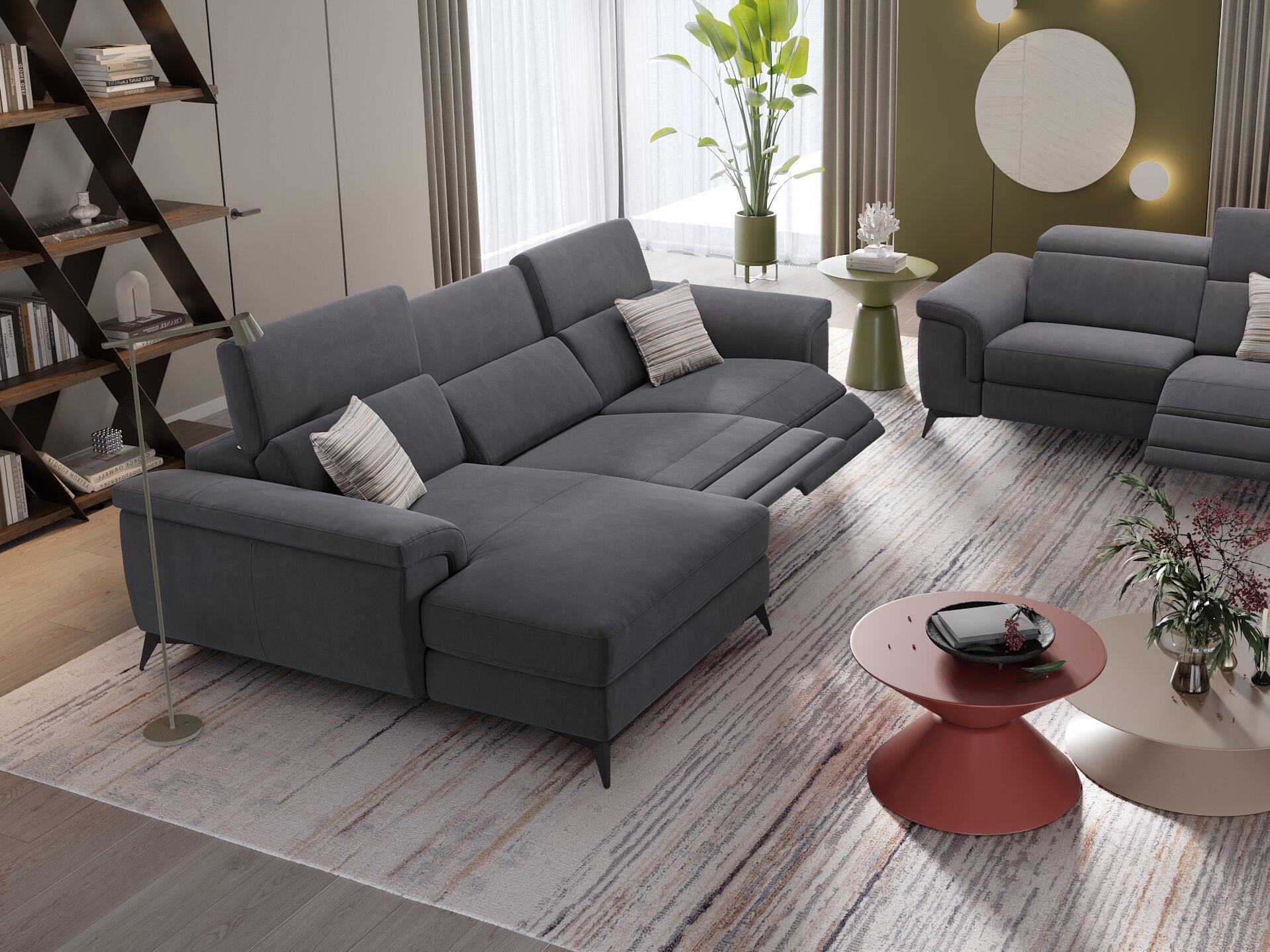 Тканевый диван с полуостровом Sofanella Amaro ARCH-00111559 - Вид №4