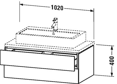 LC581905151 Тумбочка для консоли L-Cube #LC5819 1020 x 547 мм Сосна коричневая, декор Duravit - Вид №1