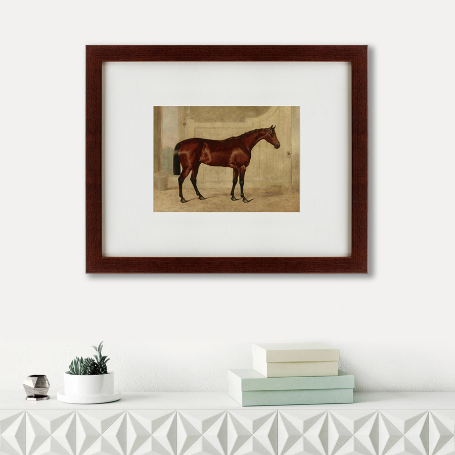 Картина в деревянной раме 52х42 см The riding horse, 1830 КАРТИНЫ В КВАРТИРУ  135569 Бежевый;белый;коричневый;разноцветный  - Вид №1