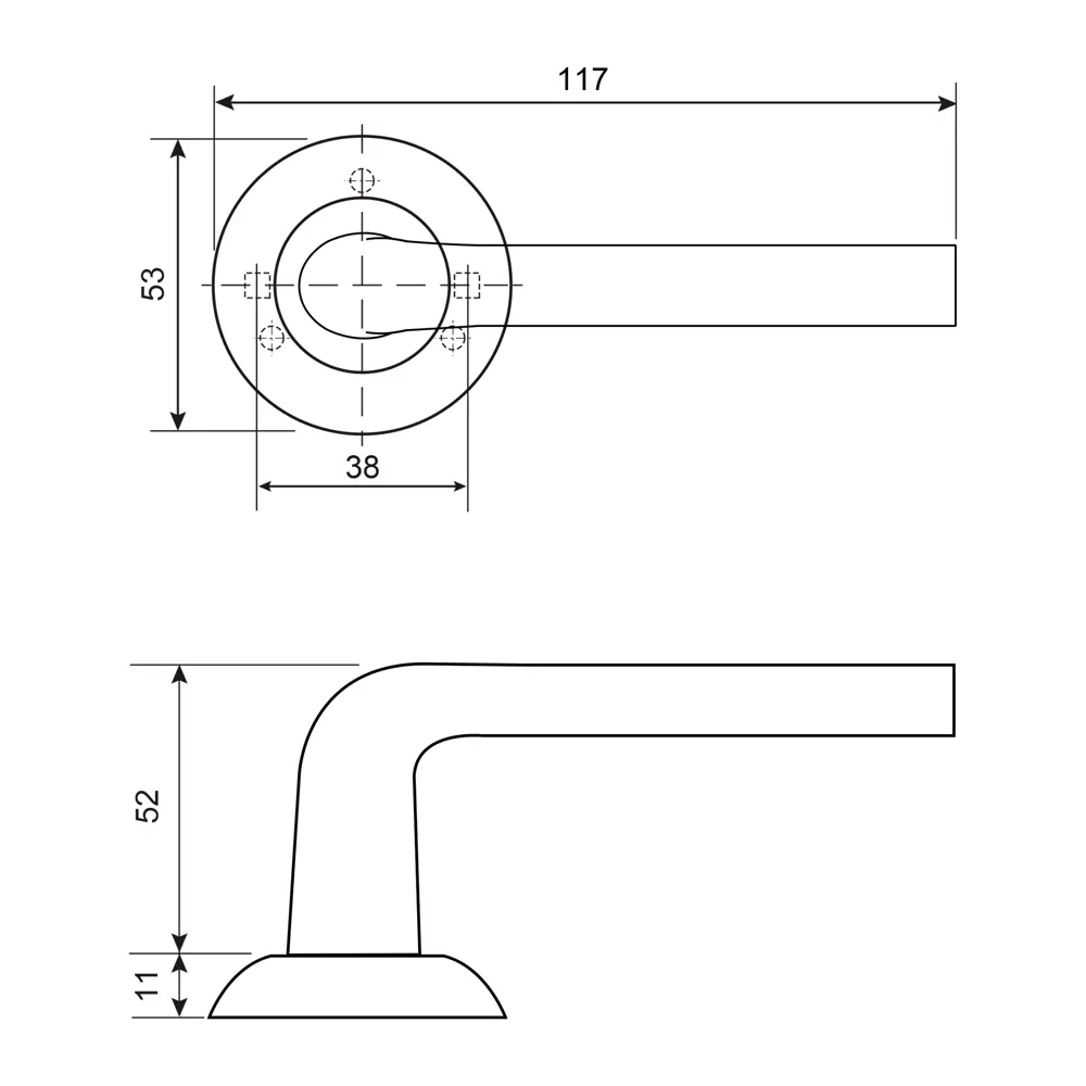 Дверная ручка на розетке Armex H-14083-A без запирания цвет графит STLM-2044439 - Вид №8