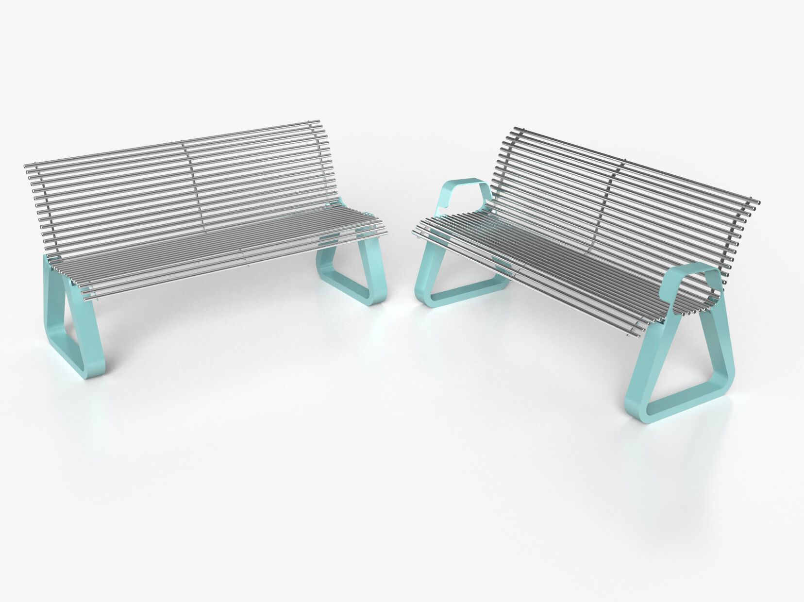 Оцинкованная стальная скамья со спинкой Viscio Urban Design GINGER ARCH-00123550 - Вид №15