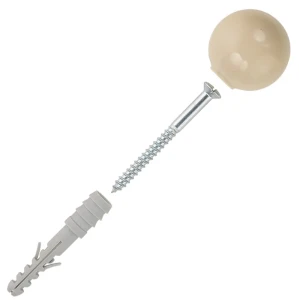 Стопор дверной с дюбелем для полнотелых материалов Fischer TS 8 8x60 мм, нейлон/сталь, цвет чёрный, 10 шт.