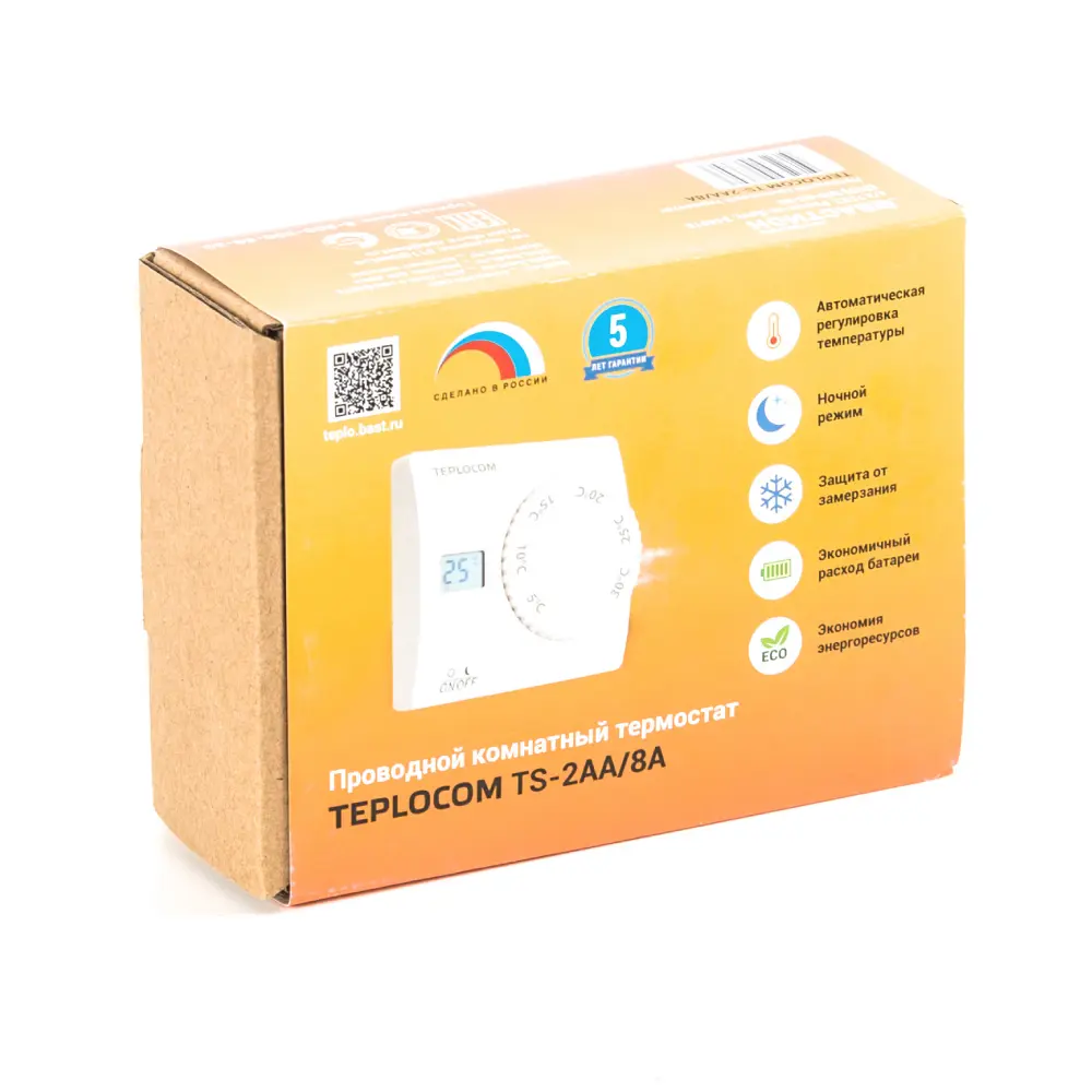 Термостат комнатный Teplocom TS-2AA/8A электронный программируемый цвет белый STLM-2085512 - Вид №3