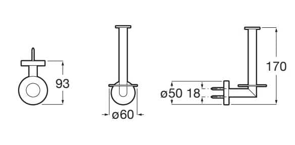 Металлический запасной держатель рулона Roca Compas ARCH-00028475 - Вид №2