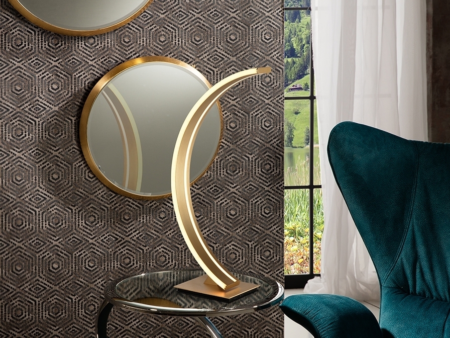 087803 Настольная лампа золото Schuller Arcus 