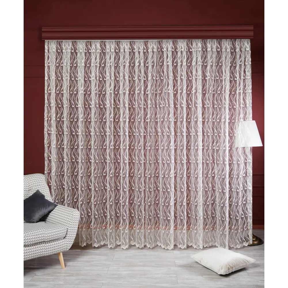 Тюль 1 м/п Классика сетка 280 см цвет бежевый ELIT HOME STLM-2094866 - Вид №1