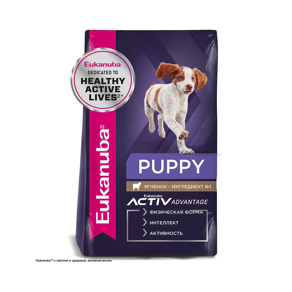 Т00001247 Корм для щенков ягненок, рис сух. 1кг Eukanuba 