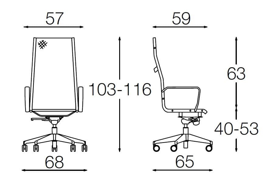 Офисное кресло с 5 спицами Diemme Окленд ARCH-00082294 - Вид №4