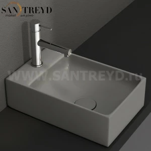 B6R40GH Подвесная раковина настенная прямоугольная Ceramica Globo T-EDGE серая