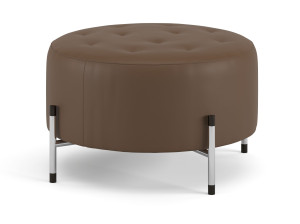 Круглый кожаный пуф
