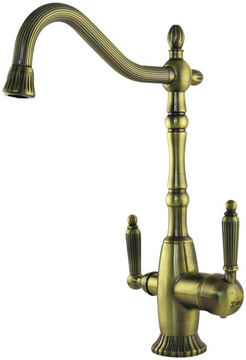 Смеситель ZorG Sanitary ZR 349 YF BR для кухонной мойки, бронза