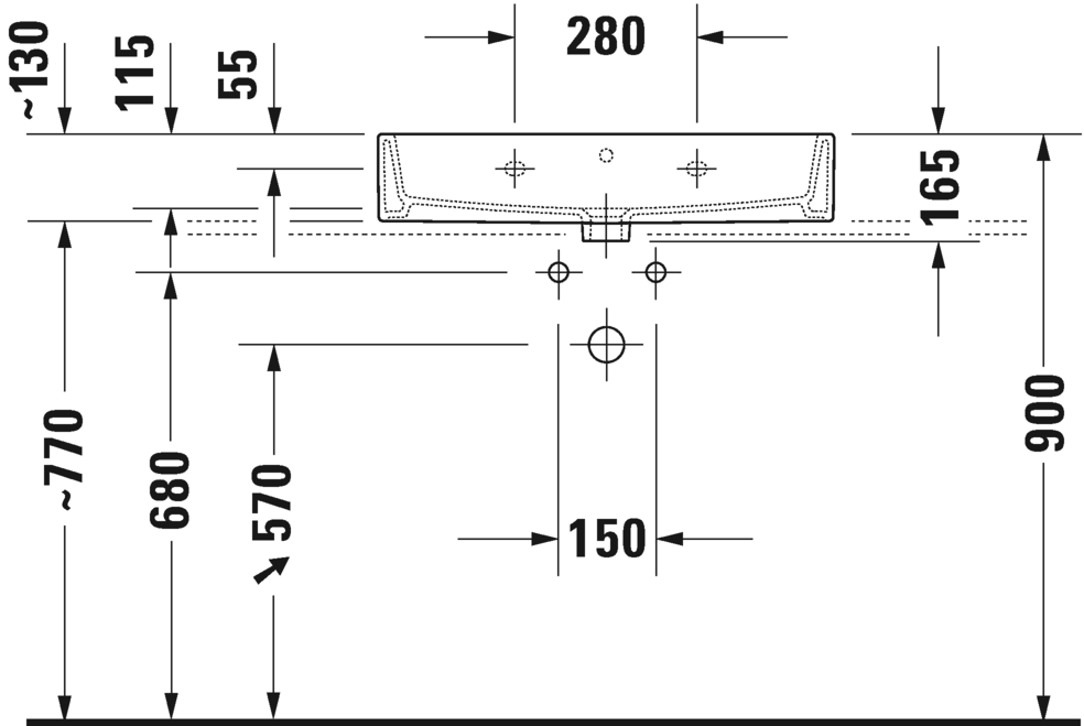 2350700027 Подвесная раковина настенная овальная Duravit Vero Air - Вид №2