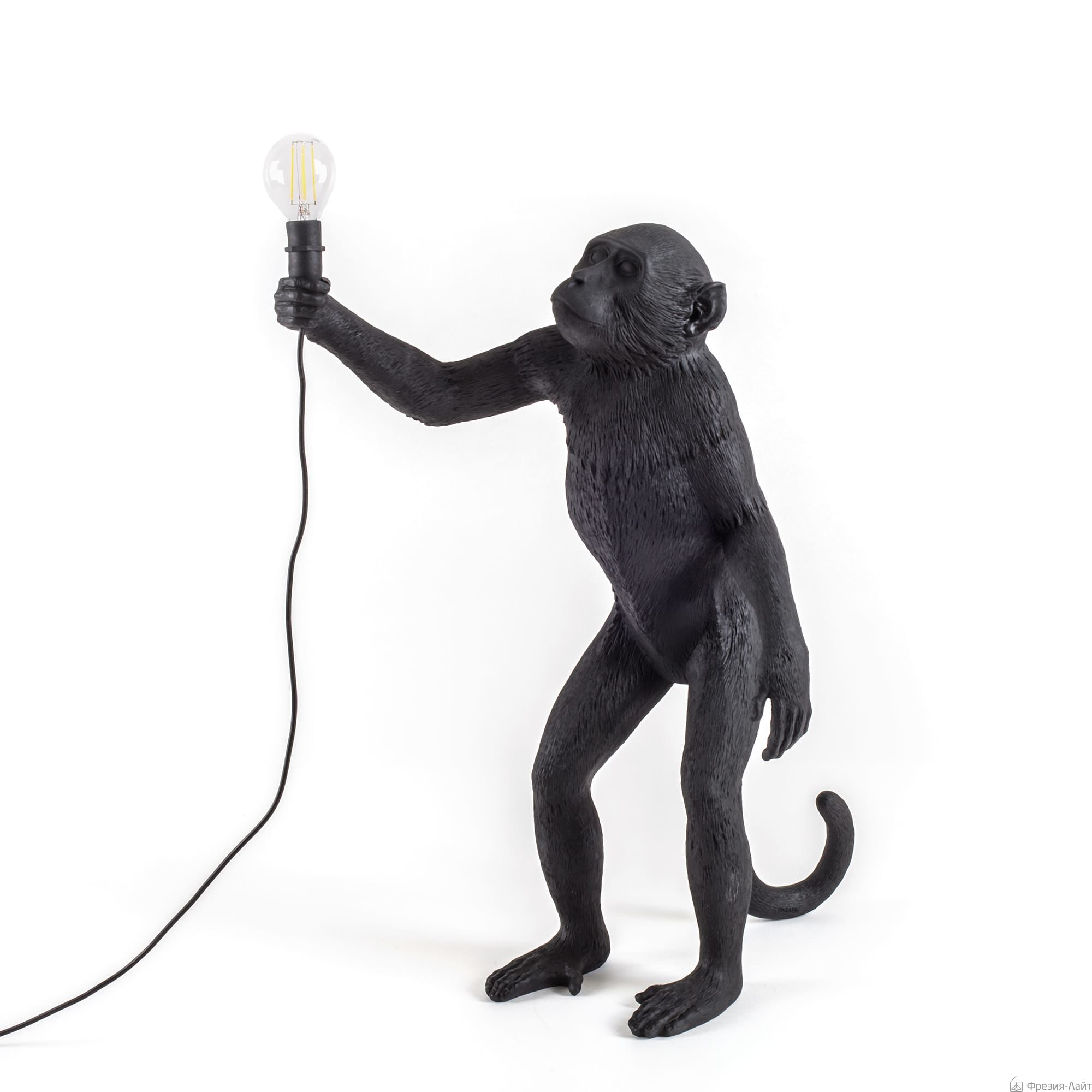 Seletti 14920 standing MONKEY black лампа настольная обезьяна с лампочкой 114255