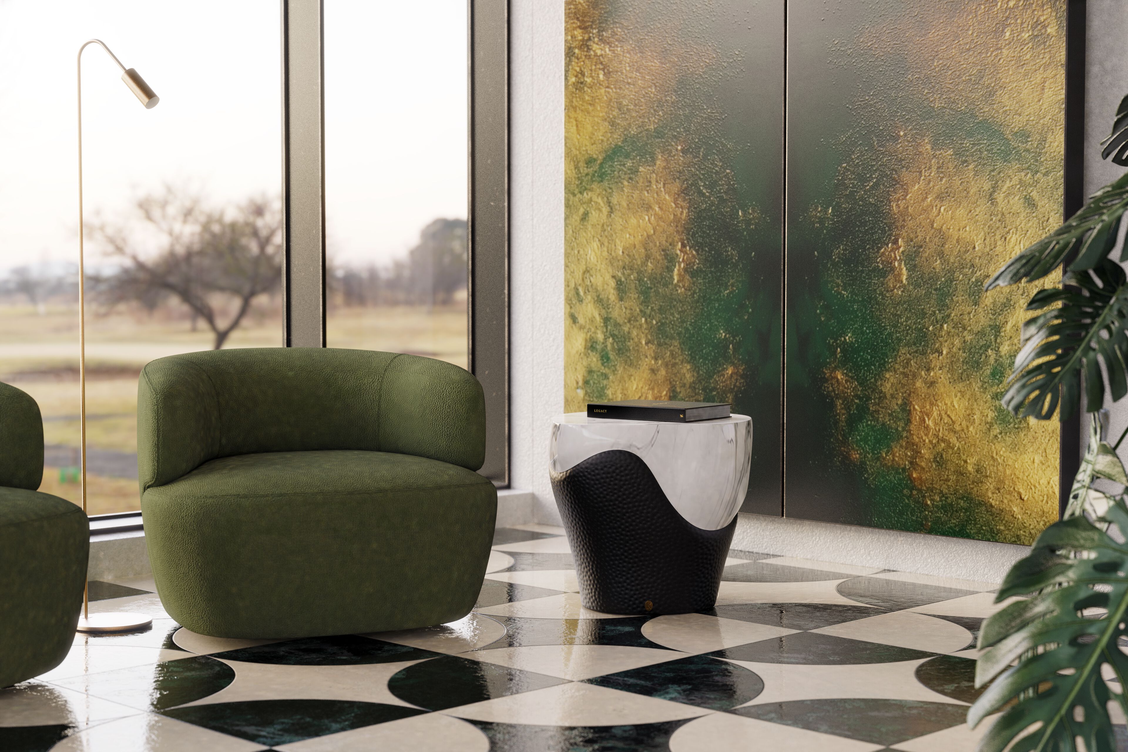 Круглый журнальный столик из стекловолокна KARPA DUETTE K2009 ARCH-00003182 - Вид №2