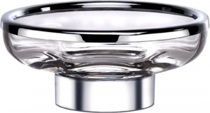 6602/CH-OPG Surya Crystal, мыльница на металлическом основании, цвет хром - прозрачное стекло