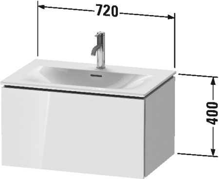 LC613608686 L-Cube Тумбочка подвесная Капучино глянцевый лак Duravit - Вид №1
