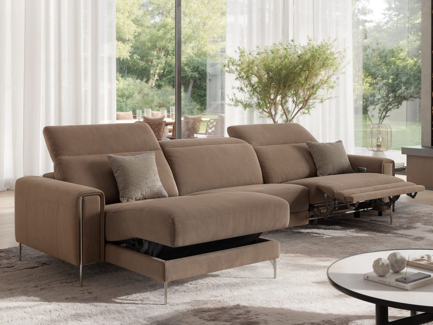 Кожаный диван с полуостровом Sofanella Bellagio ARCH-00047596 - Вид №1