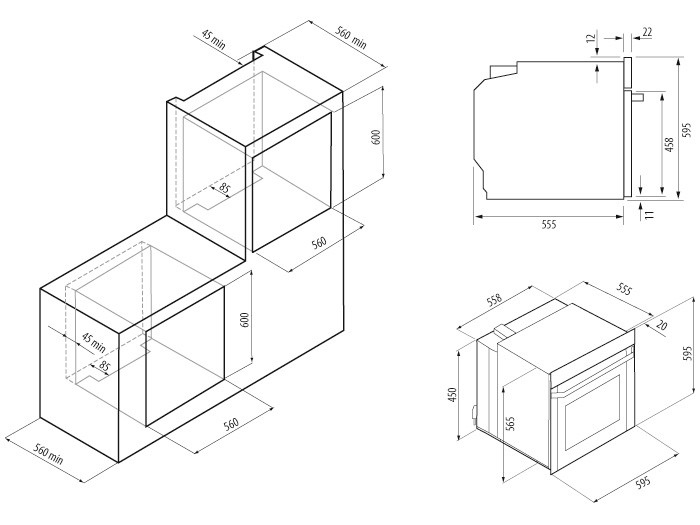 8174027 Электрический духовой шкаф KRONA BELCANTO 60 IX серебристый KRONA1 STDN-0115215 - Вид №10