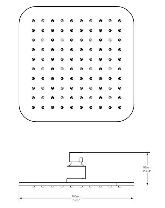 Квадратная потолочная душевая головка BARIL TET-0815-01 ARCH-00048452 - Вид №2