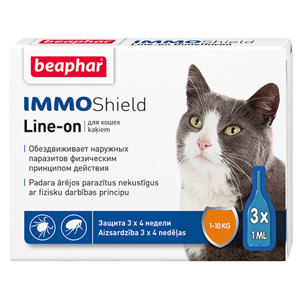 ПР0040903 Капли IMMO Shield для кошек 1-10кг 3 пип. по 1мл Beaphar 