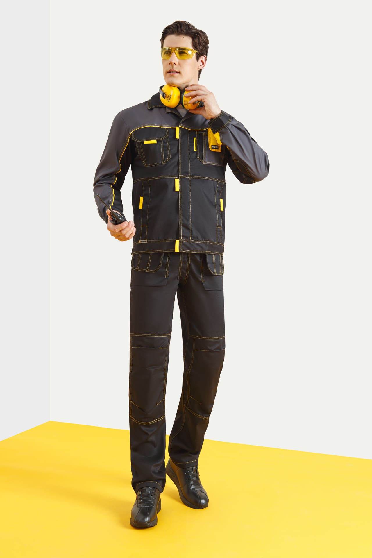 4956830 Костюм "Профессионал-2" черный-графит-желтый GENESIS  Летняя спецодежда  размер 52-54/182-188  - Вид №8