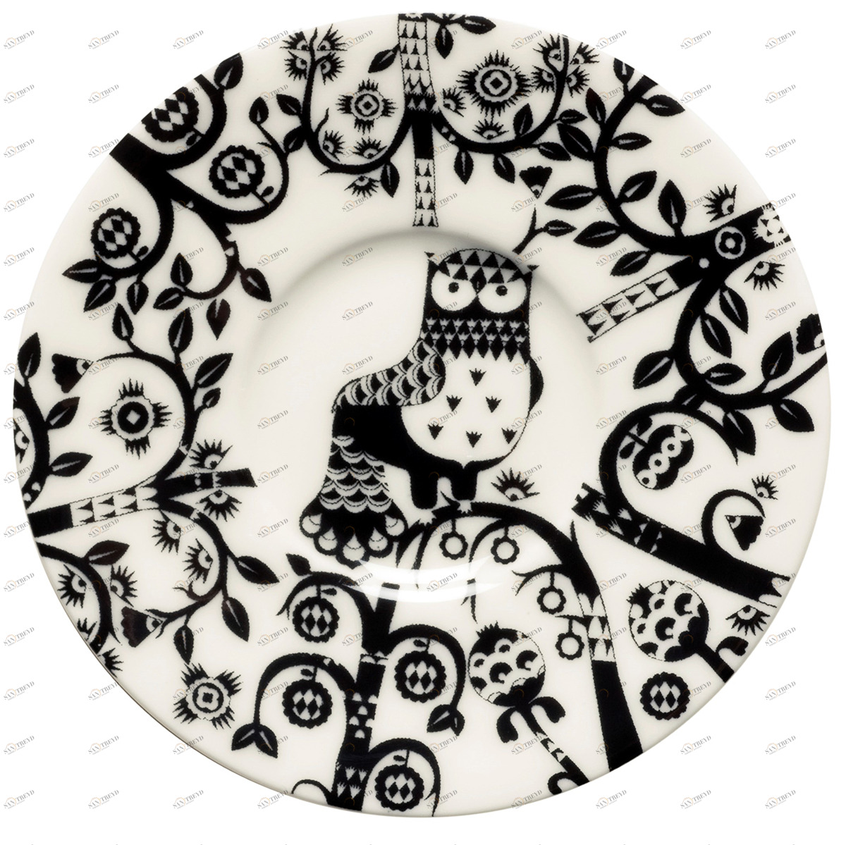 Блюдце под чашку для кофе эспрессо "Taika" черно-белое IITTALA СОВРЕМЕННЫЙ 221924 Белый 