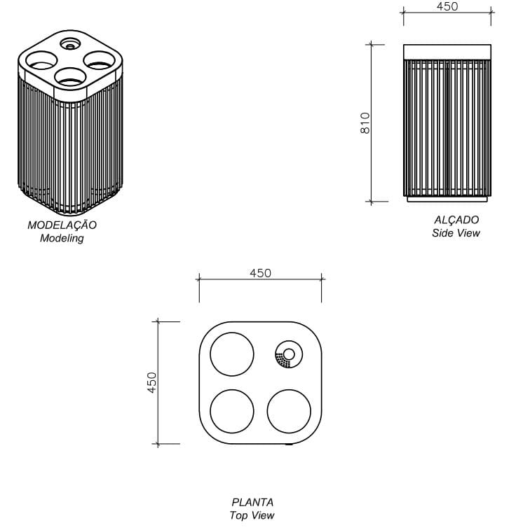 Стальная корзина для мусора для утилизации отходов amop рама ARCH-00117220 - Вид №2