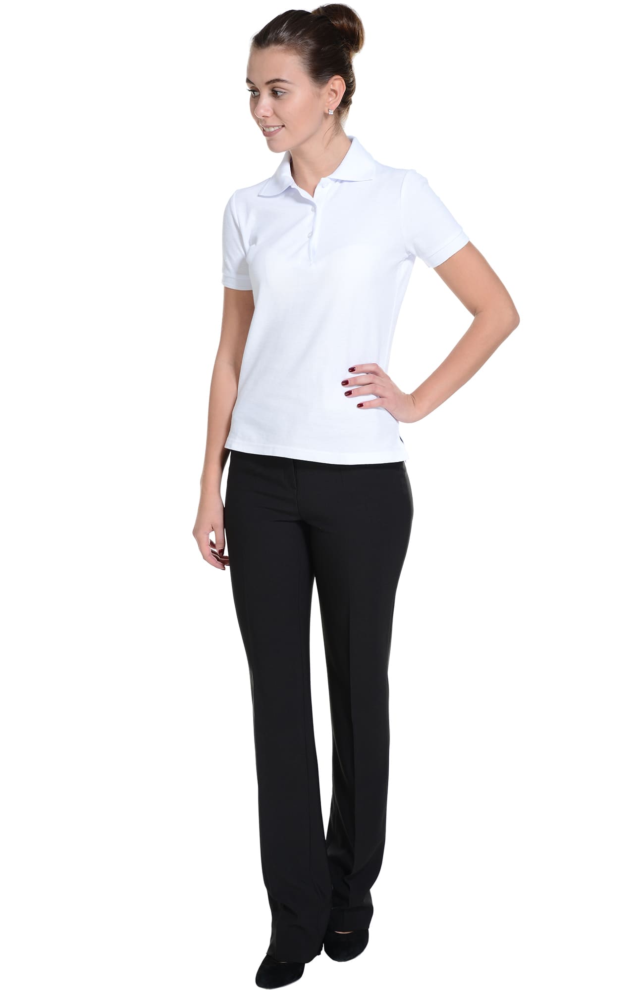 62157 Тенниска-поло женская белая LUXE  Одежда для салонов красоты  размер L  - Вид №9