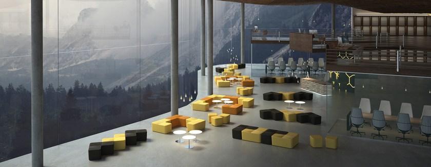 Luxy Прямоугольный пуф с обивкой Puzzle sun-id-1347516 - Вид №3