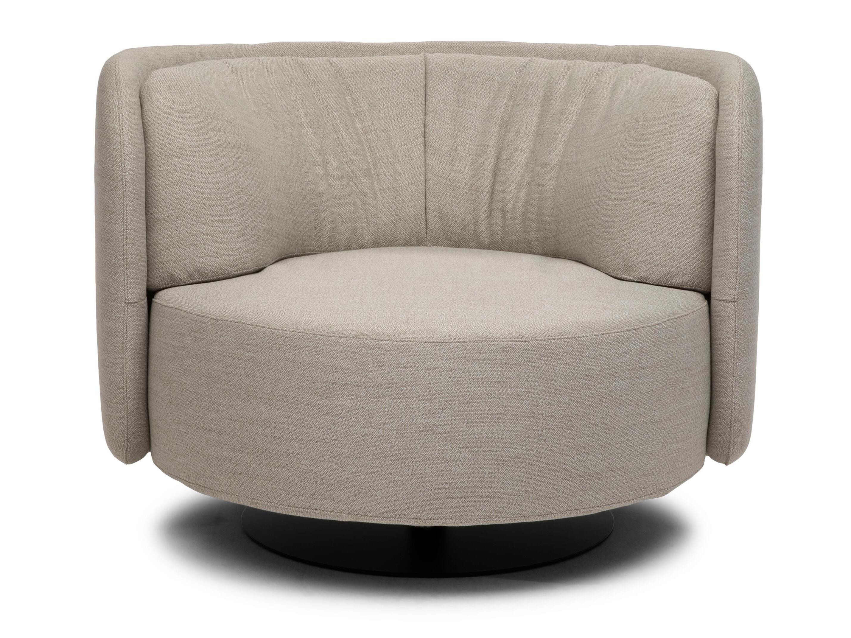 Тканевое вращающееся кресло с подлокотниками Natuzzi Italia Deep ARCH-00093834 - Вид №1