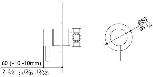 MGS 3-х ходовой переключатель из нержавеющей стали для душа Minimal sun-id-1434787 - Вид №1