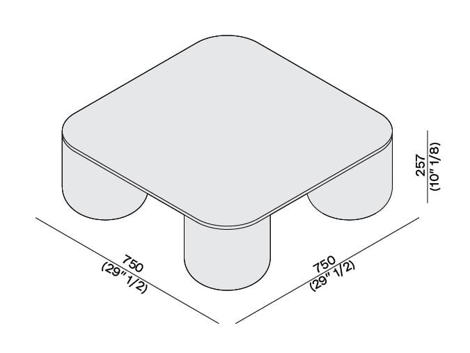 Низкий квадратный журнальный столик из мрамора и дерева LUCE DI CARRARA PORTO ARCH-00040702 - Вид №1