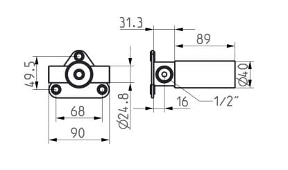 Встраиваемый корпус для смесителя из нержавеющей стали KWC ONO E ARCH-00051541 - Вид №2