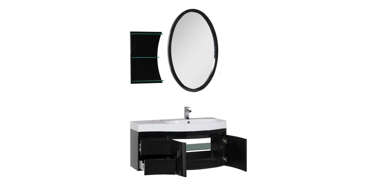 Комплект мебели Aquanet Опера 115 R черный (2 дверцы 2 ящика) 00169419 - Вид №2