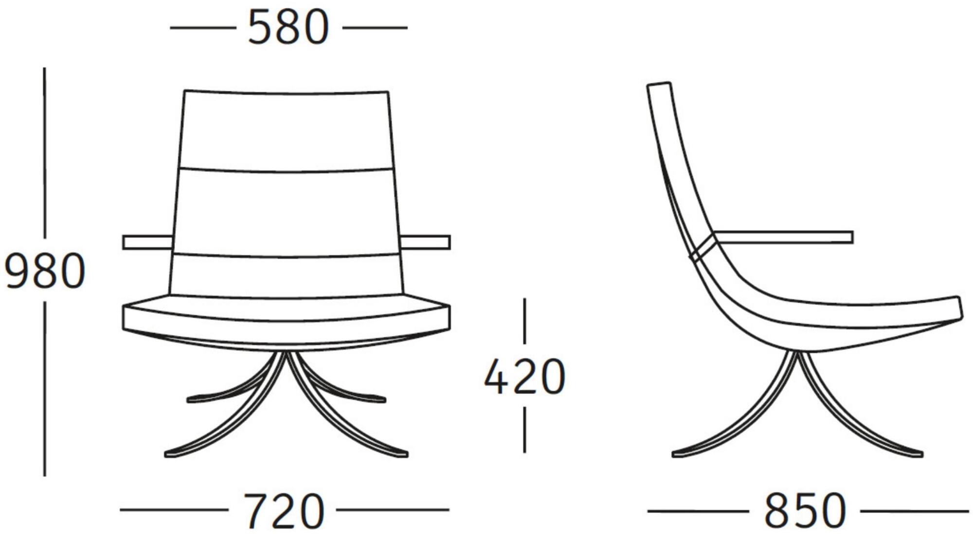 ROSSIN Кресло из акриловой ткани с подлокотниками Sinuè sun-id-1449961 - Вид №4