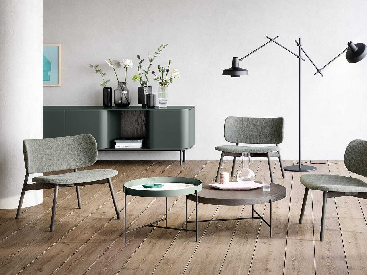 Металлический низкий круглый журнальный столик с подносом Novamobili ARCH-00063759 - Вид №4