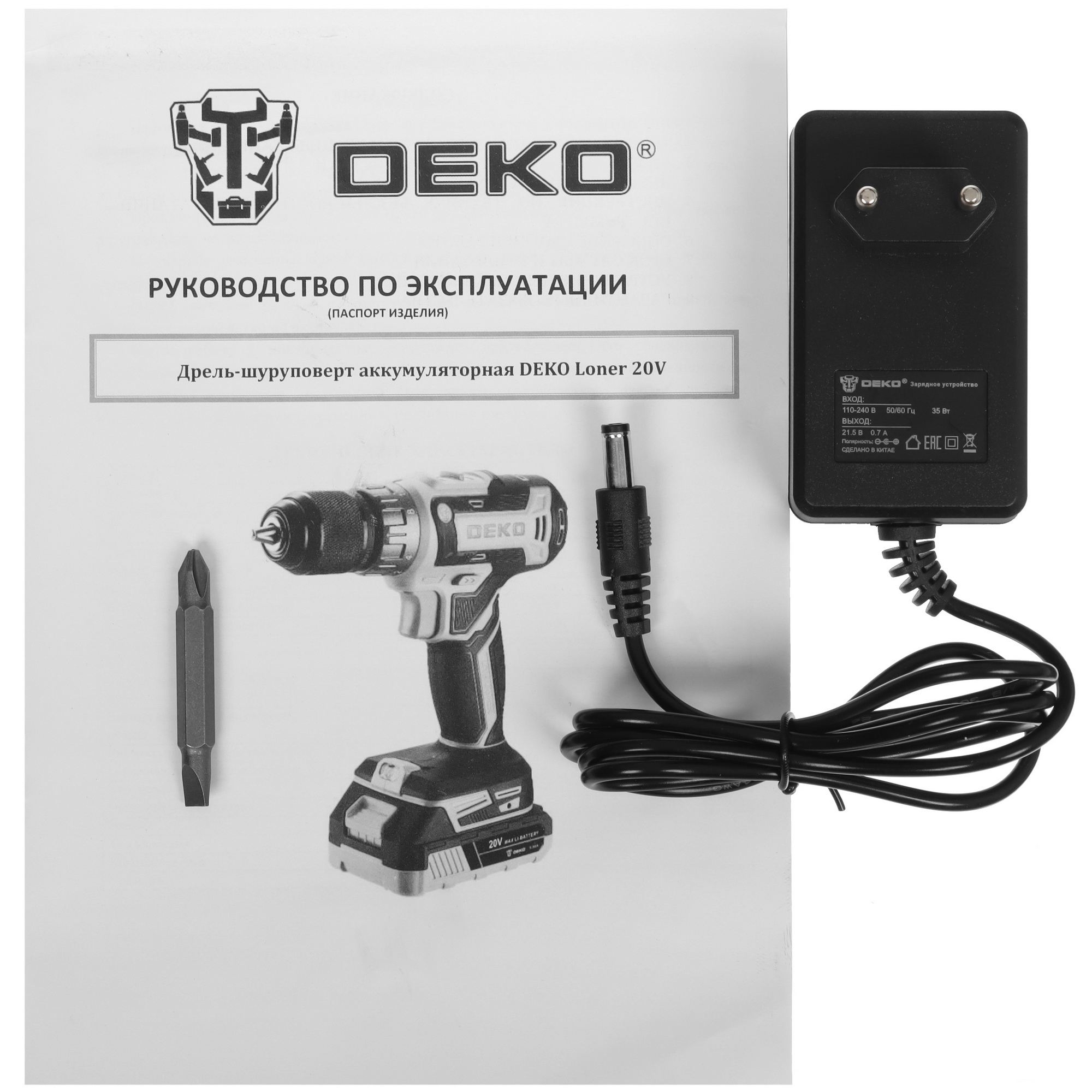 Дрель-шуруповерт DEKO Loner 20V ONE + UNV 20V 5463218 STDN-0053275 - Вид №6