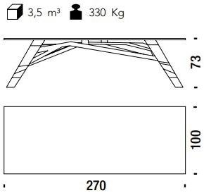 Moroso Прямоугольный стол из стали и хрусталя sun-id-1361752 - Вид №8