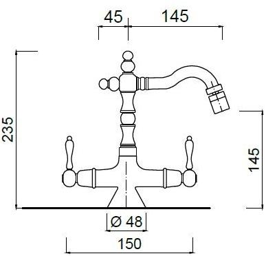 Rubinetteria Giulini Смеситель для биде без сливов Praga - praga crystal F7535 - Вид №1