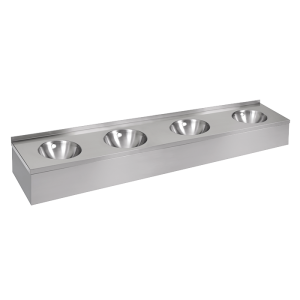 93607 Нержавеющий подвесной умывальник с 4 чашами с облицовкой SANELA