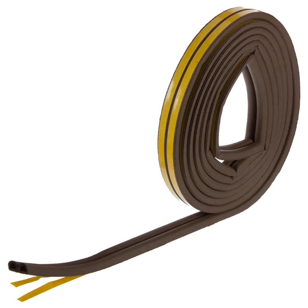 Уплотнитель для окон коричневый D-профиль, 9х8 мм х 6 м UNIBOB STLM-2128096