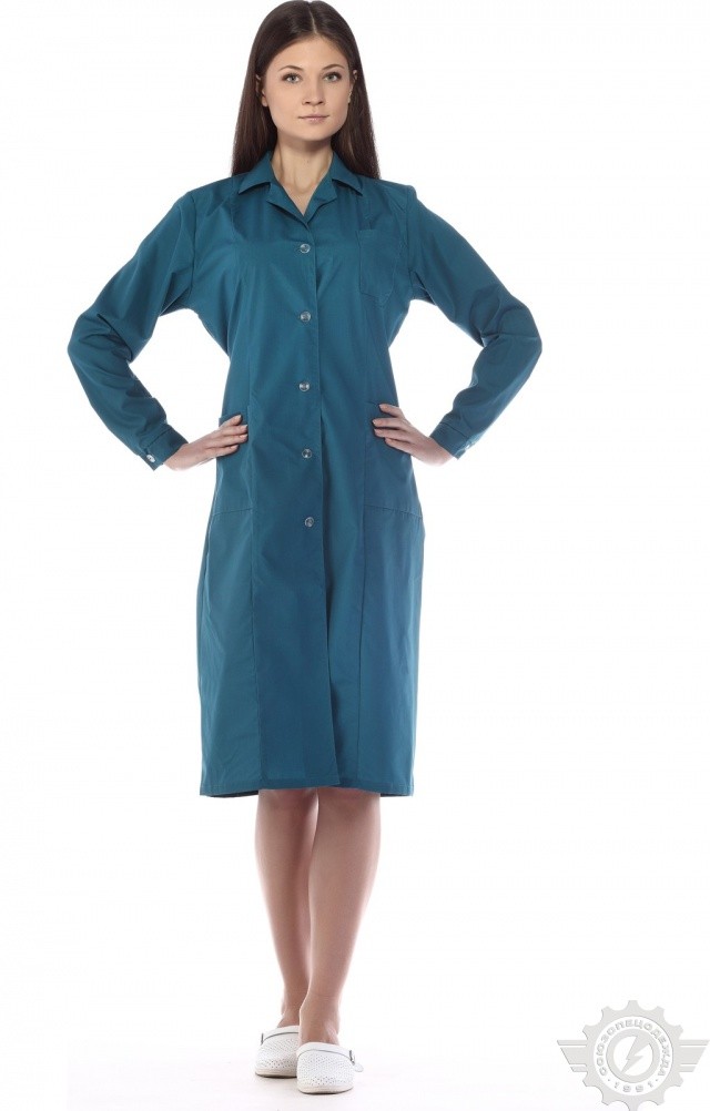 63258 Халат "Золушка" бирюза  Одежда для обслуживающего персонала  размер 44/170-176 Спецодежда  - Вид №11