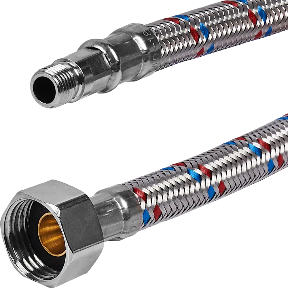 Гибкая подводка для воды ДТРД 150 см x М10 x 1/2" наружная-внутренняя резьба STLM-2088201 - Вид №1