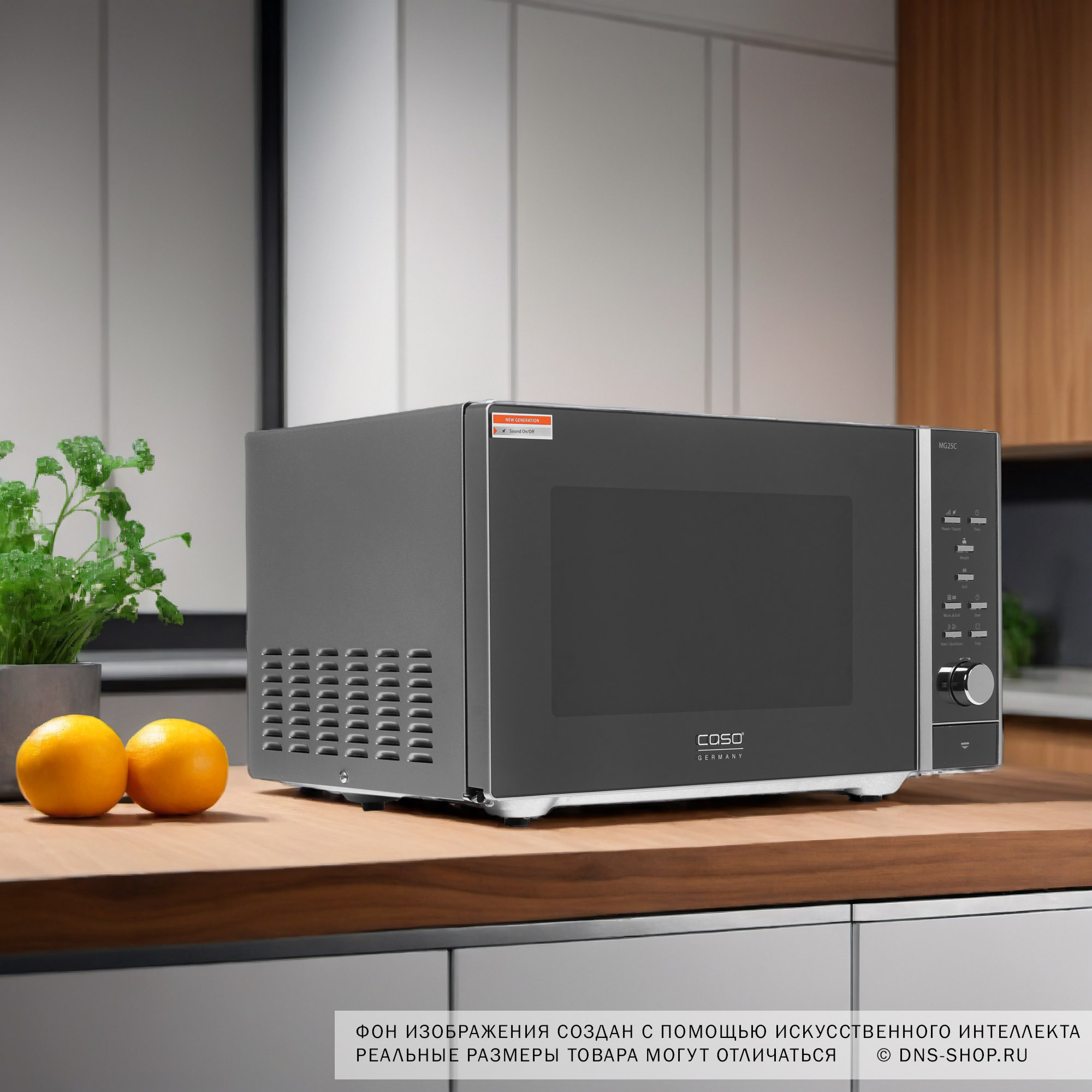 1117030 Микроволновая печь CASO MG 25 Ceramic Menu серебристый STDN-0069318 - Вид №10