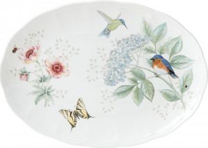 10623806 Lenox Блюдо овальное Lenox "Бабочки на лугу.Птицы" 41см Фарфор
