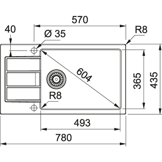 SID 611-78/50 Мойка кухонная прямоугольная Franke Sirius - Вид №1