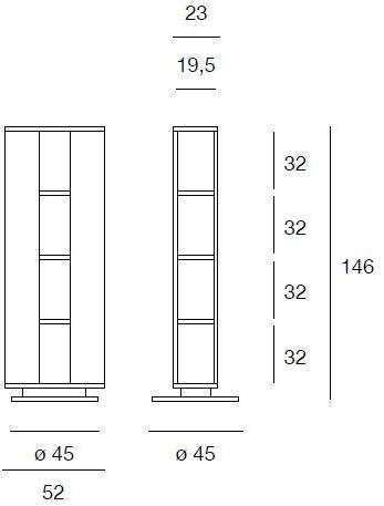 Pacini & Cappellini Отдельно стоящий вращающийся книжный шкаф  5561/5562  - Вид №2