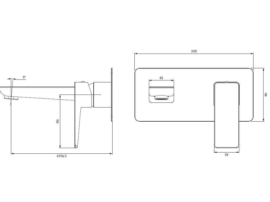 Настенный смеситель для раковины с пластиной OMNIRES PARMA PM7415 ARCH-00050938 - Вид №12